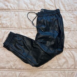 Anthropologie Faux Leather Joggers Size Large
